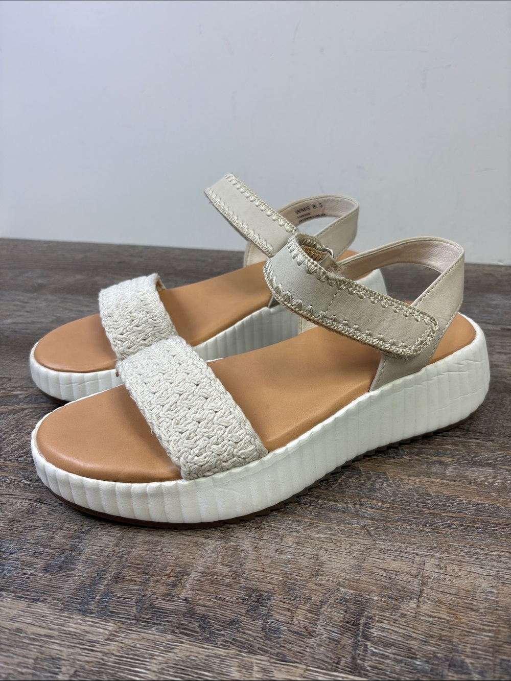 Dolce Vita Finesse Crochet Platform Sandals Ivory Women’s Size 8.5